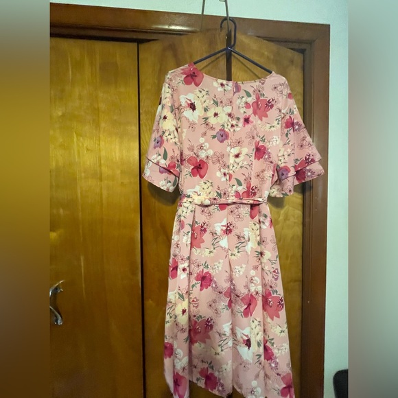 AVA & VIA Plus Size 3x Pink Floral Wrap Dress - Picture 7 of 7